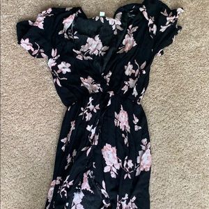 Black floral maxi dress